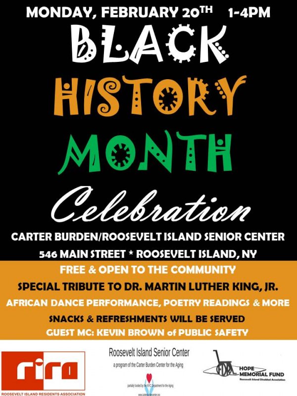 TODAY, Black History Month Celebration at the Carter Burden/RI Senior Center TODAY, Black History Month Celebration at the Carter Burden/RI Senior Center